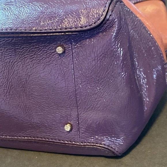 ** FLASH SALE**Noel Kate Spade  purple patent leather and brown tote - Picture 6 of 16